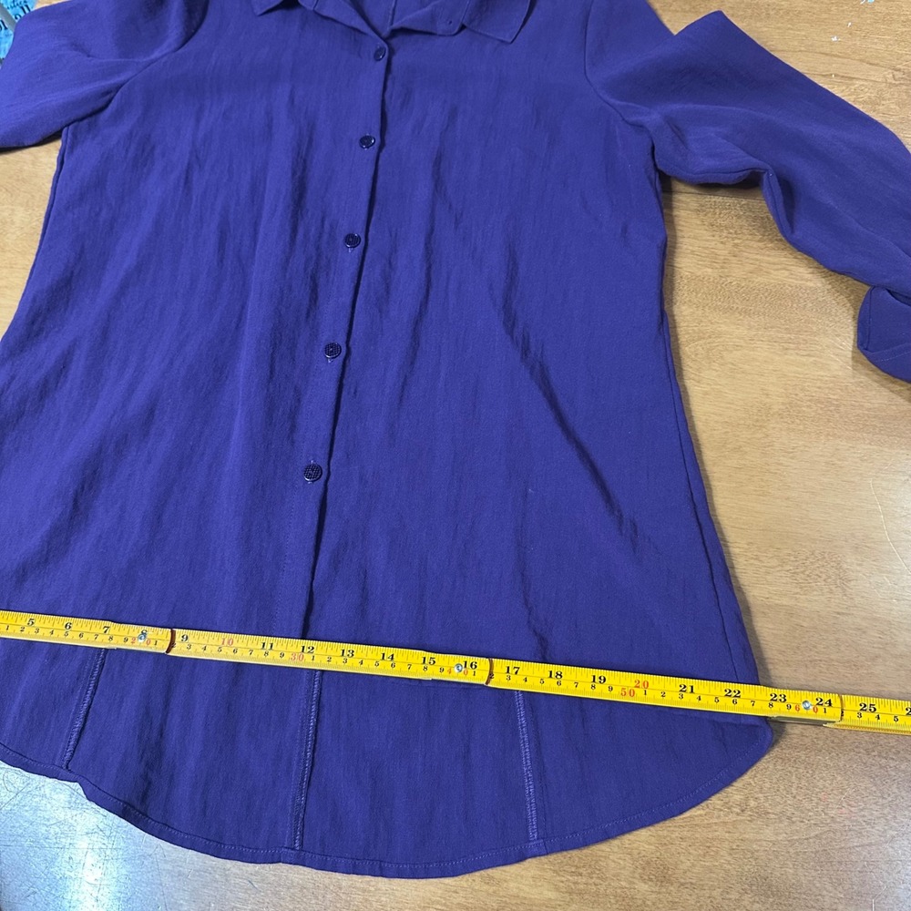 Habitat Button Down Tunic Womens XS Lightweight Textured Long Sleeve Art To Wear - Picture 12 of 13